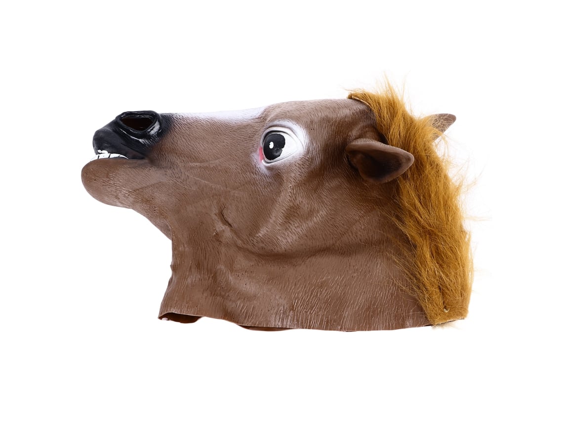 BJ Costume Cabeza de caballo marrón Cómoda Duradera Realista para fiestas y Halloween