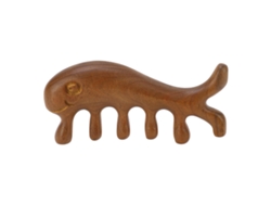 Peine De Masaje De Sandalo Con Dientes Anchos Para Scalp, Gua Sha Animado Para Cuello, Espalda Y Brazos
