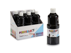 6 botellas de 400 ml de pintura témpera negra Dam