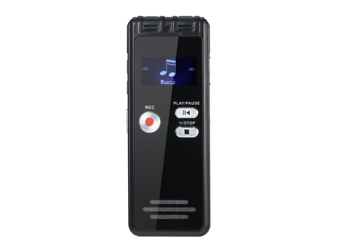 Grabadora de entrevistas con pantalla LED de 0,8 pulgadas, reproductor MP3 recargable vía USB, sin memoria.