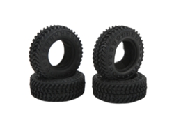 Neumáticos de goma Mali (4 unidades) para coches RC Crawler 1/24 Axial SCX24 FMS FCX24, color negro, para barro.