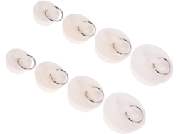 Juego de 8 tapones de goma flexibles para fregadero de baño, impermeables, para fregadero de cocina, con anilla Slowmoose