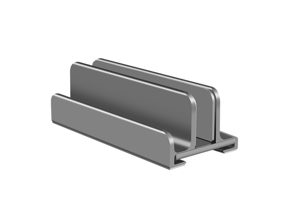 Suporte para laptop, tablet e celular em liga de alumínio, cor: L401 Cinza com dois compartimentos