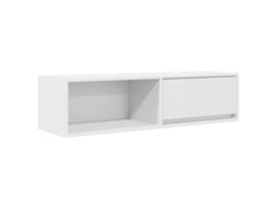Mueble de TV de madera procesada blanca VidaXL (100 x 31 x 25,5 cm)