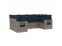 Maison Exclusive - Conjunto De Sofá De Jardín De 6 Piezas Con Cojines, Poliratán Gris