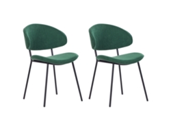 Conjunto de 2 cadeiras de refeição sem braços BELIANI Kiana de Poliéster Verde 50x59x81
