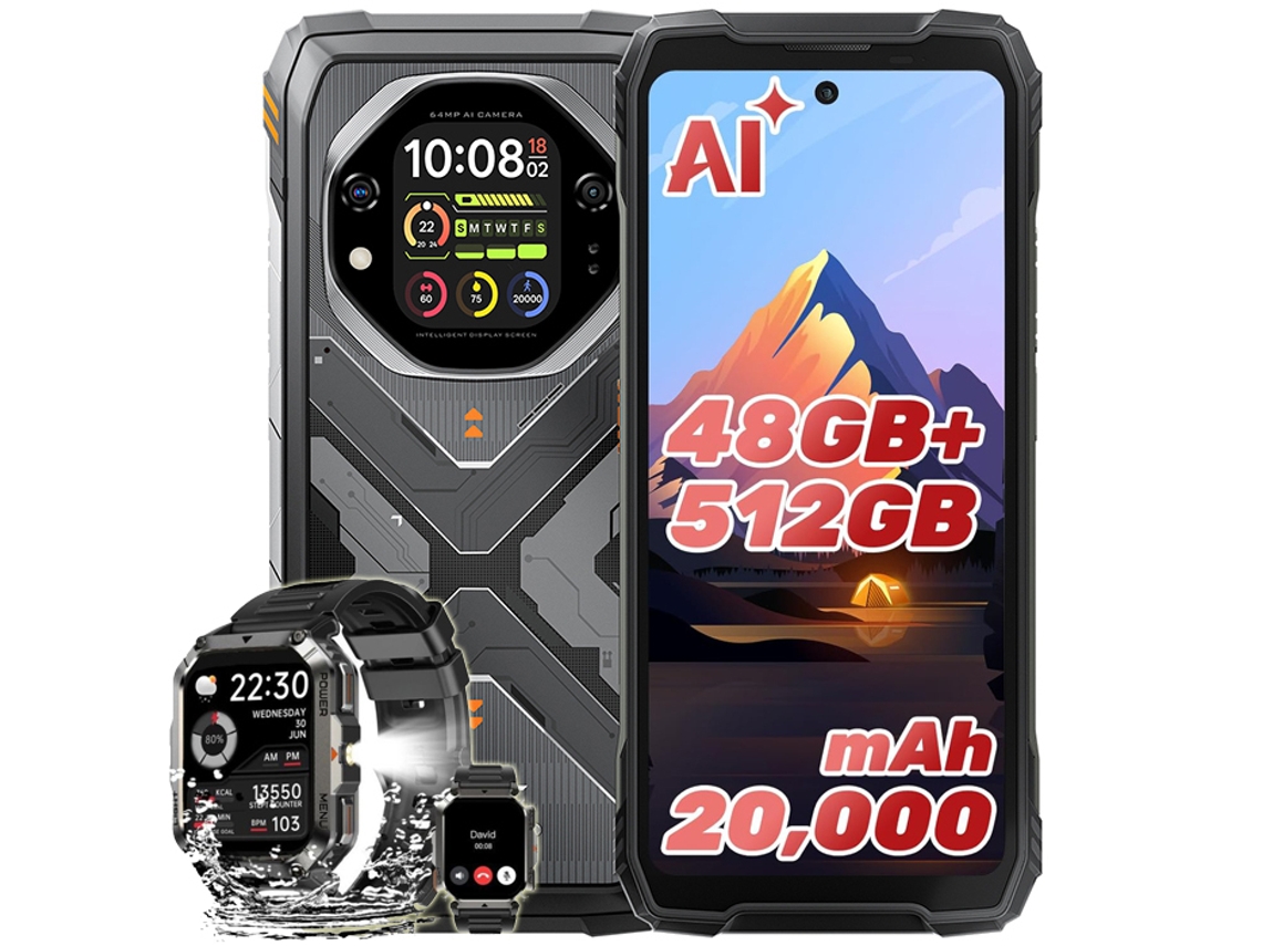 Smartphone Oscal Tank 1 + W70pro (6.78'' - 48 Gb - 512 Gb - 20000 Mah - Laranja)