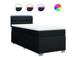 Maison Exclusive - Cama Box Spring Con Colchón Tela Negro 100x200 Cm