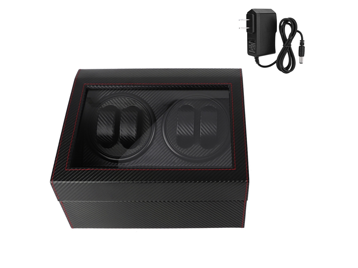 Caja de cuerda automática para relojes mecánicos de doble cabeza 46