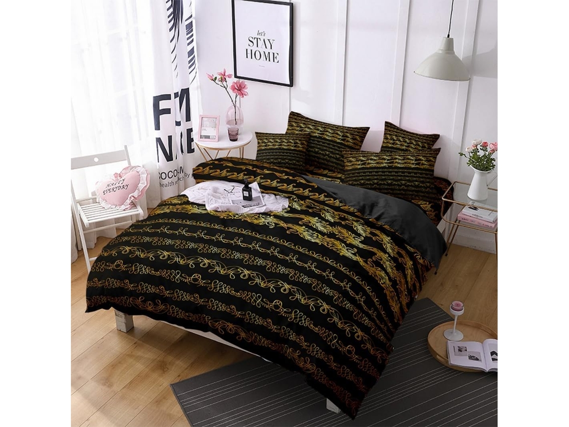 Juego Ropa Cama Estampado Funda Nórdica Almohada Microfibra Juego Microfibra Diseño 200x200 Cm 65 X