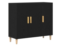 Maison Exclusive - Aparador Roble Negro 90 X 34 X 80 Cm Madera De Ingeniería