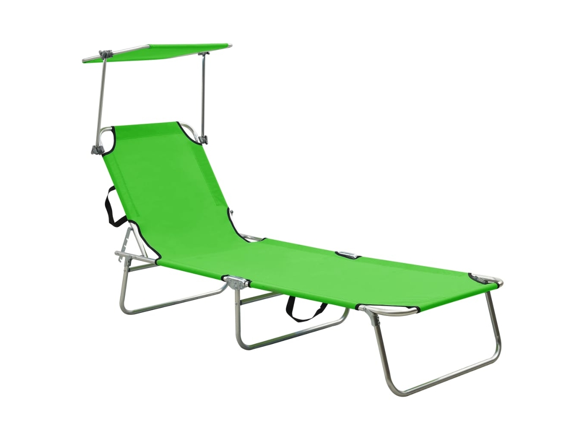 Tumbona Lounger con Toldo Acero Verde Manzana