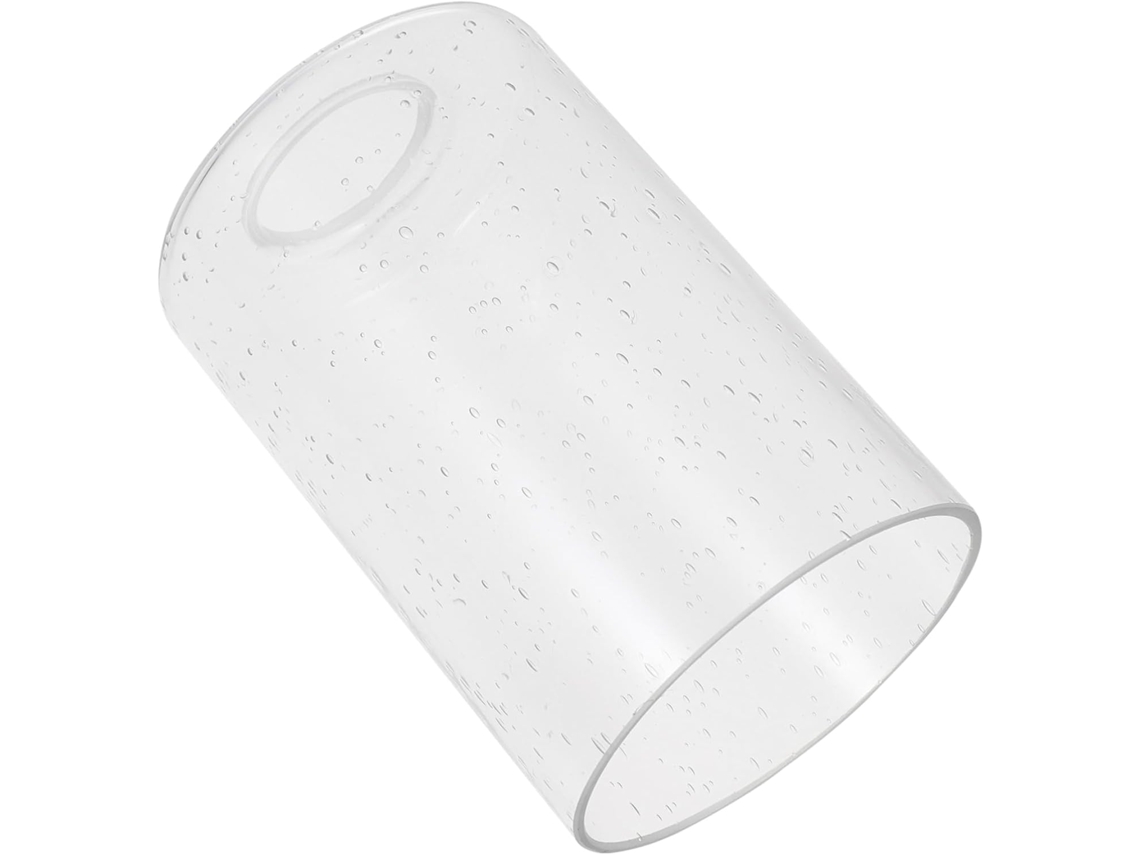 Pantalla De Lámpara Cilíndrica De Vidrio Transparente Para Una Instalación Elegante Y Sencilla. Accesorio Decorativo.