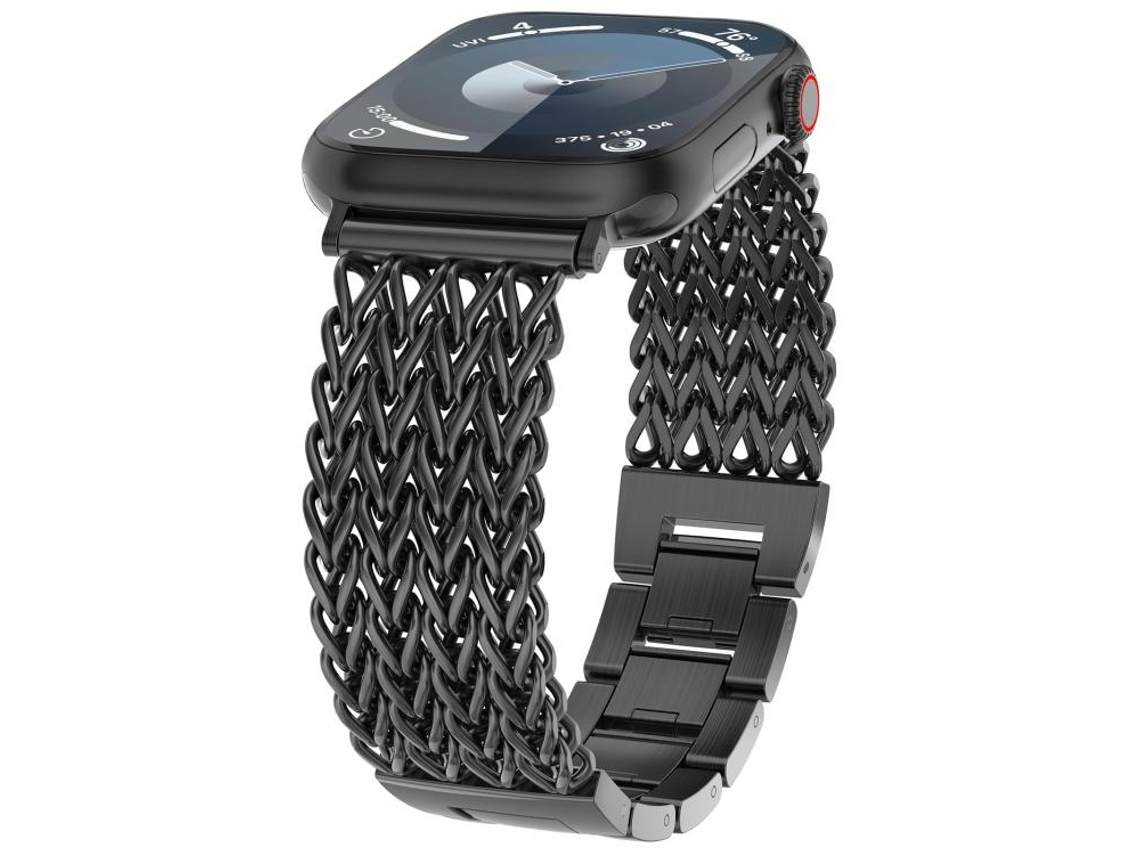 Correa para Apple Watch de 46/49/45/44 mm - Acero inoxidable trenzado con diseño de espiga