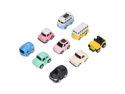 Ats-conjunto De 9 Coches Y Autobuses De Metal Con Retroceso, Juguetes Coloridos Para Niños Pequeños, Diversión Interminable