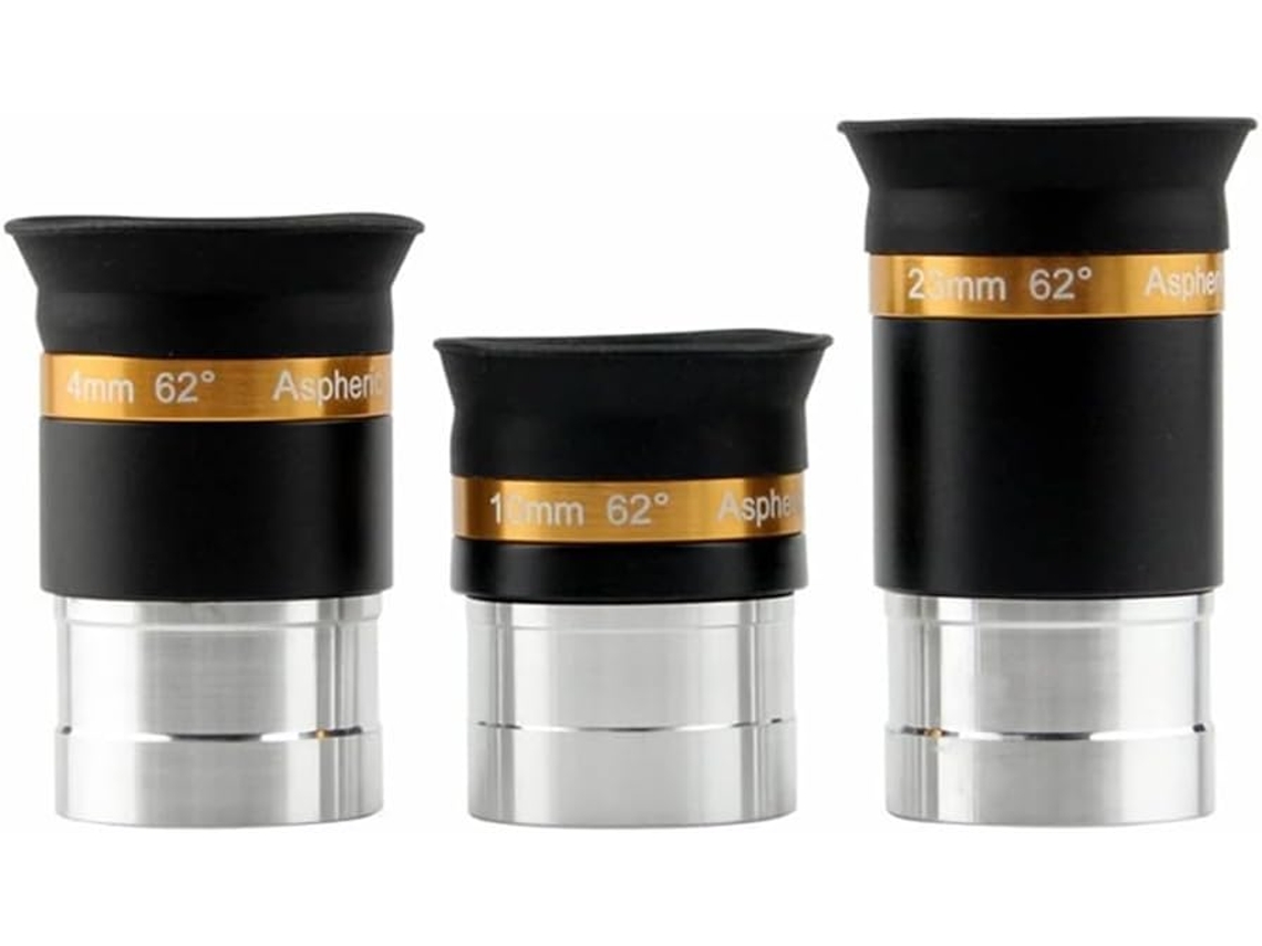 Juego De 3 Piezas: Telescopio Astronómico De 1,25 Pulgadas, 62 Grados, 4 Mm, 10-23 Mm Con Ocular Grande.