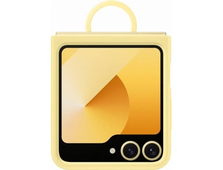 Funda SAMSUNG Galaxy Z Flip 6 de Silicona con Anillo (Amarillo)