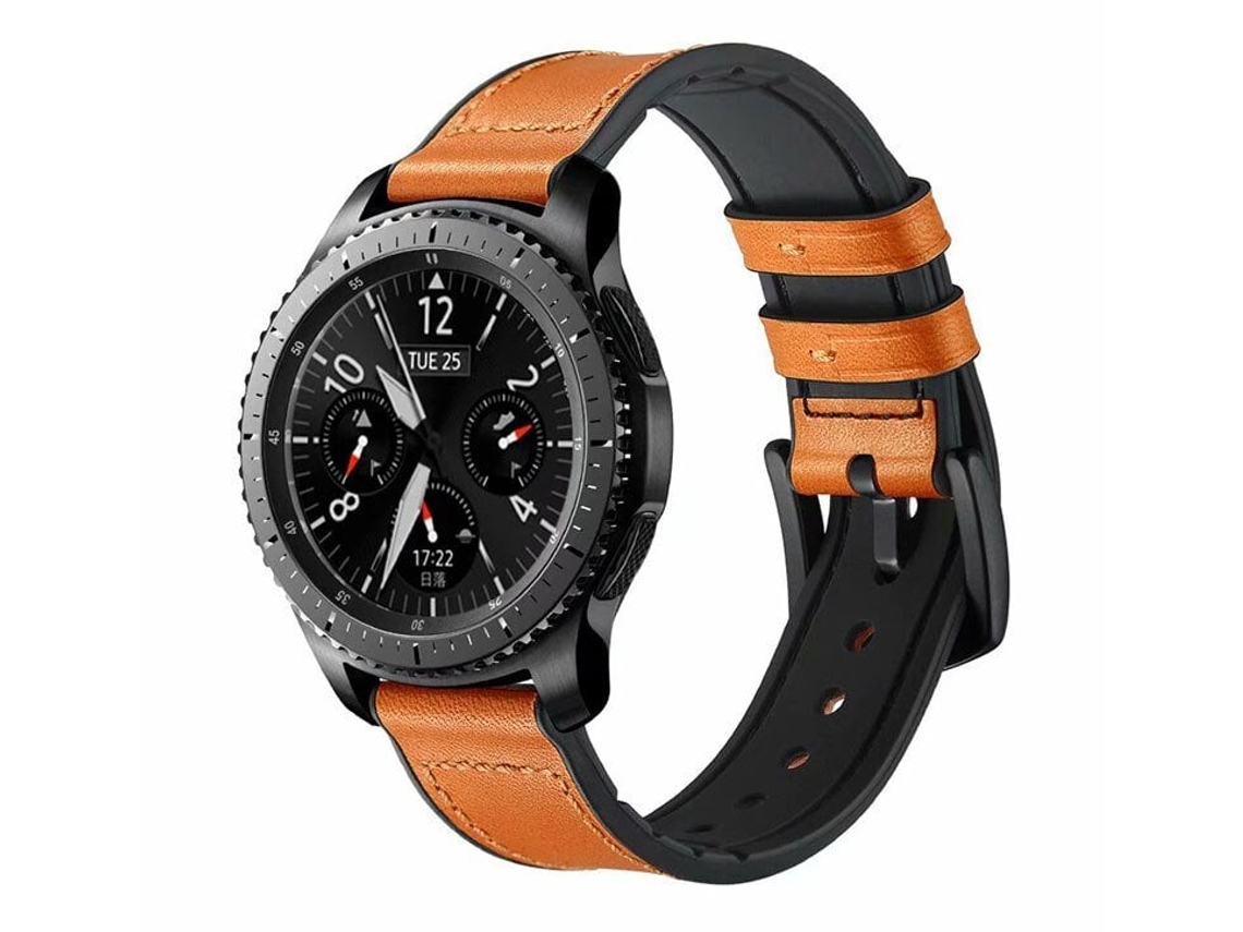 Correa De Cuero Y Silicona De Primera Calidad Gift4me Para Amazfit Active 3 Premium - Marrón / Negro