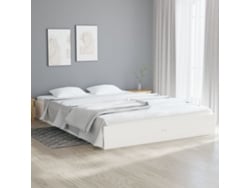 Estructura De Cama Sin Colchón Madera Maciza Blanco 120x200 Cm