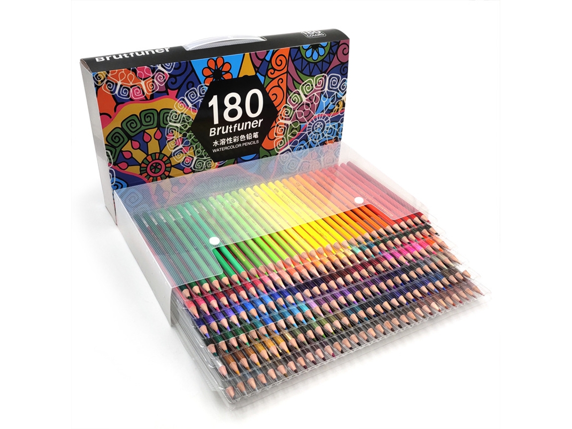 Lápices de colores solubles en agua de alta calidad, ideales para colorear para adultos, colores brillantes (180 colores)