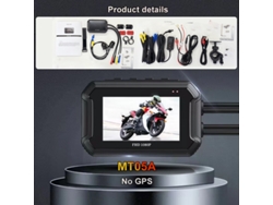 Cámara para motocicleta MDUG 1080p con cámara dual, resistente al agua y wifi (128 g)