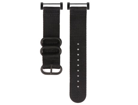 Correa de reloj inteligente para Suunto CORE Nylon con hebilla de acero de tres anillos (negro)