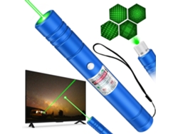 Puntero láser de alta potencia, recargable, de larga distancia, luz verde, para astronomía/azul Gertiz
