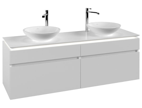 Villeroy &amp Boch Legato Vanity unit B600 1600x550x500mm 2 lavabos iluminación LED