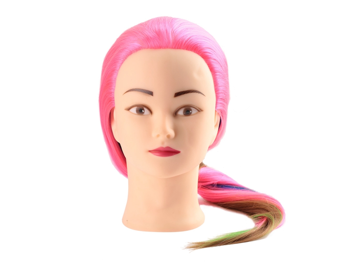 Cabeza De Maniquí Con Cabello Para Entrenamiento De Peluquería Y Estilo De Pelo Práctico