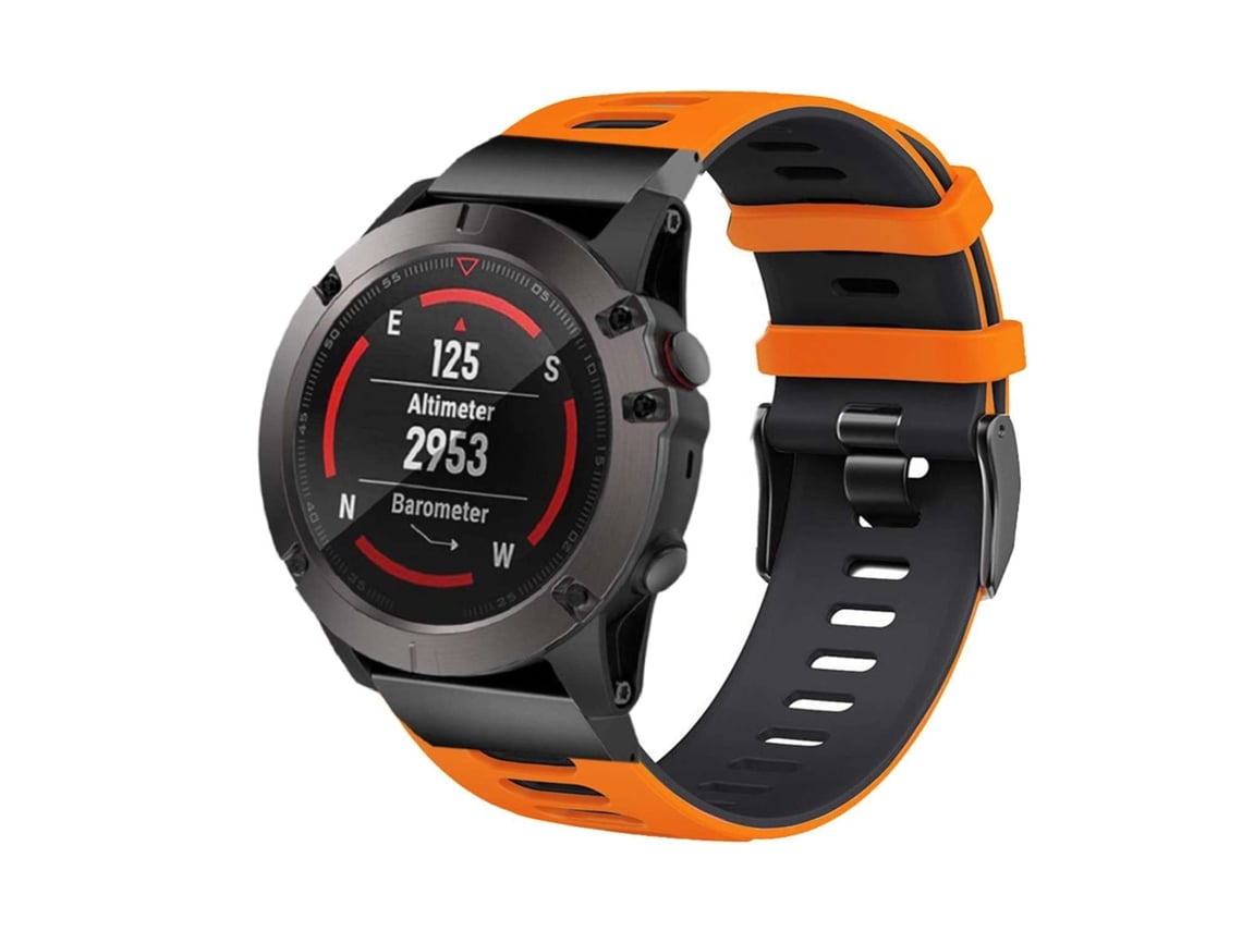 Correa para Garmin Fenix 3 Sapphire Hr Naranja y Negro