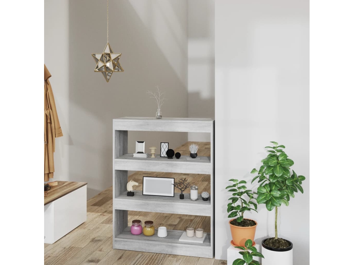 Estantería/Divisoria Aparador Madera Procesada 80X30X103 Cm Sonoma Gris