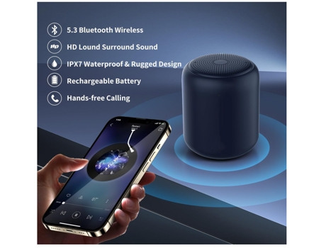 Altavoz Bluetooth portátil, altavoz inalámbrico impermeable IPX7 con sonido HD y Bluetooth 5.3, tiempo de reproducción de 15 horas, estéreo de 5 W,...