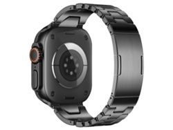Correa XIAOMOYU de acero inoxidable para Apple Watch (42/41/40/38 mm) con cierre de mariposa y sistema de liberación rápida, color gris titanio.