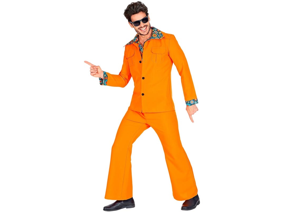 Disfraz de los años 70 Disco naranja para hombre