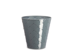 ARECA Palm - Maceta Redonda Decorativa 16 cm con Textura Gris