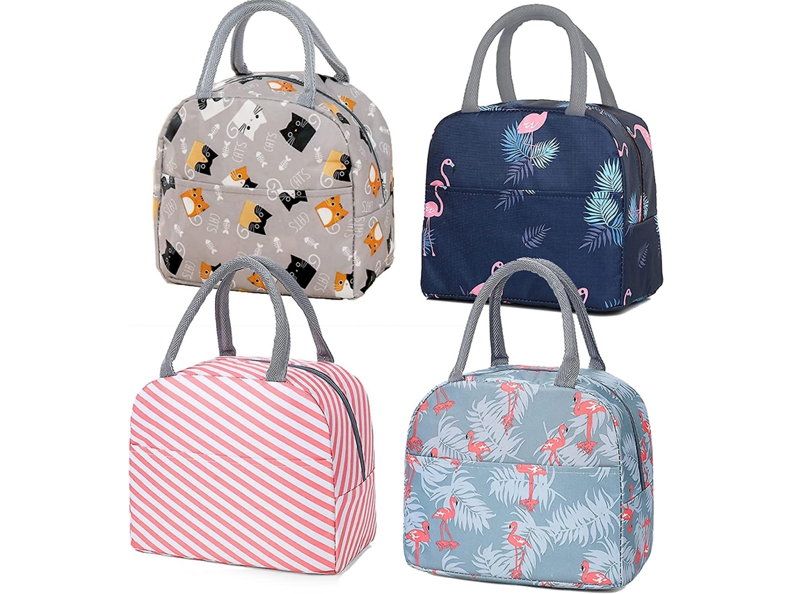 Bolsa térmica portátil reutilizable para almuerzo de 4 piezas, ideal para picnic y almacenamiento para Chaberlu