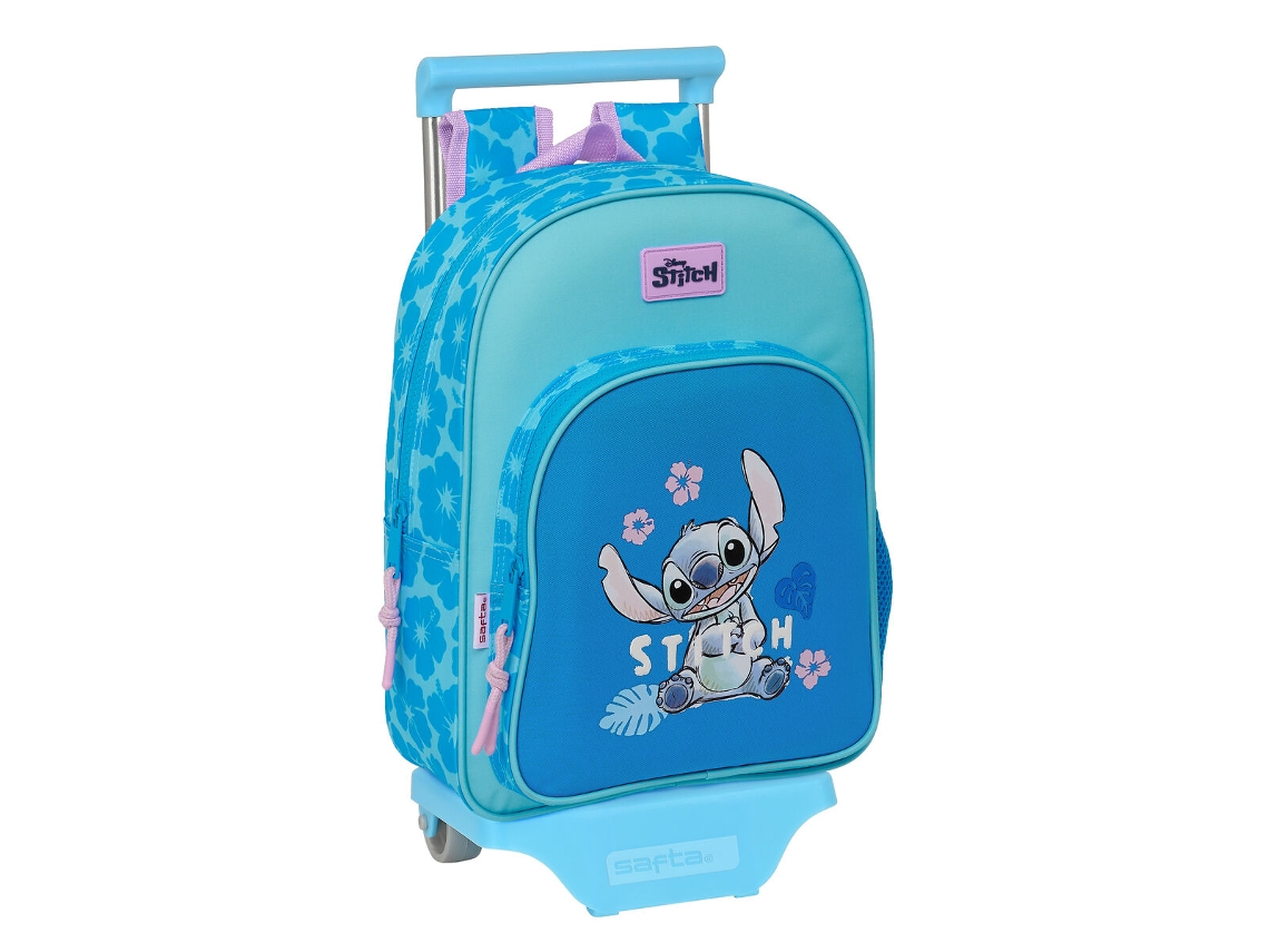 Mochila Escolar con Ruedas LILO & STITCH Hawaii (Azul - Poliéster 300D)