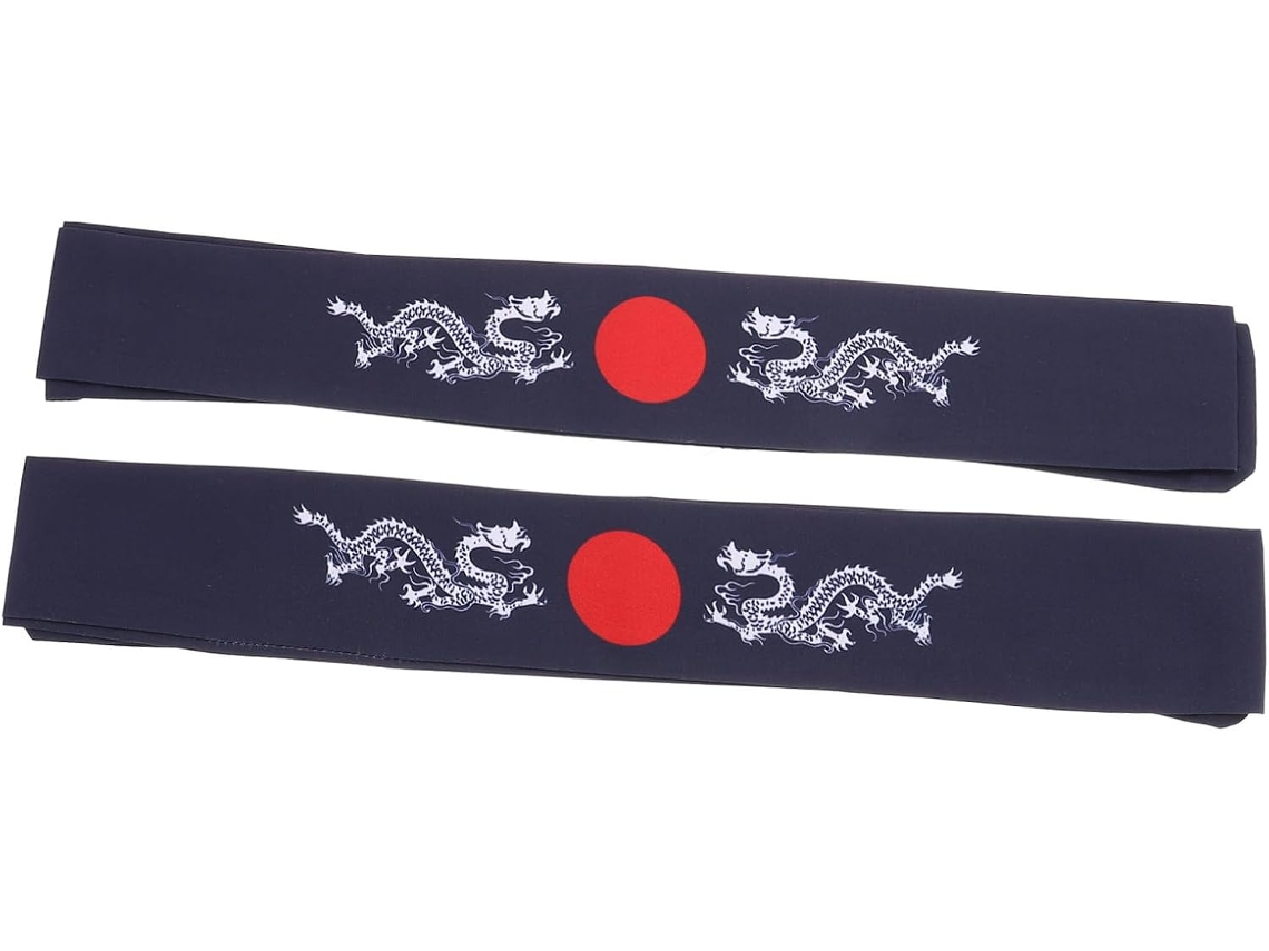 Diademas Japonesas Bushido, 2 Piezas, Talla Única, Algodón Suave, Cómodas Para Deportes, Yoga, Correr Y Cocinar.