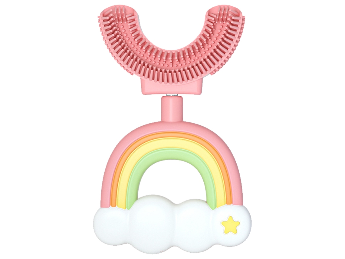 Cepillo de dientes en forma de U - para niños bueno para la salud dental de los niños (rosa) (2-6 años (niño))