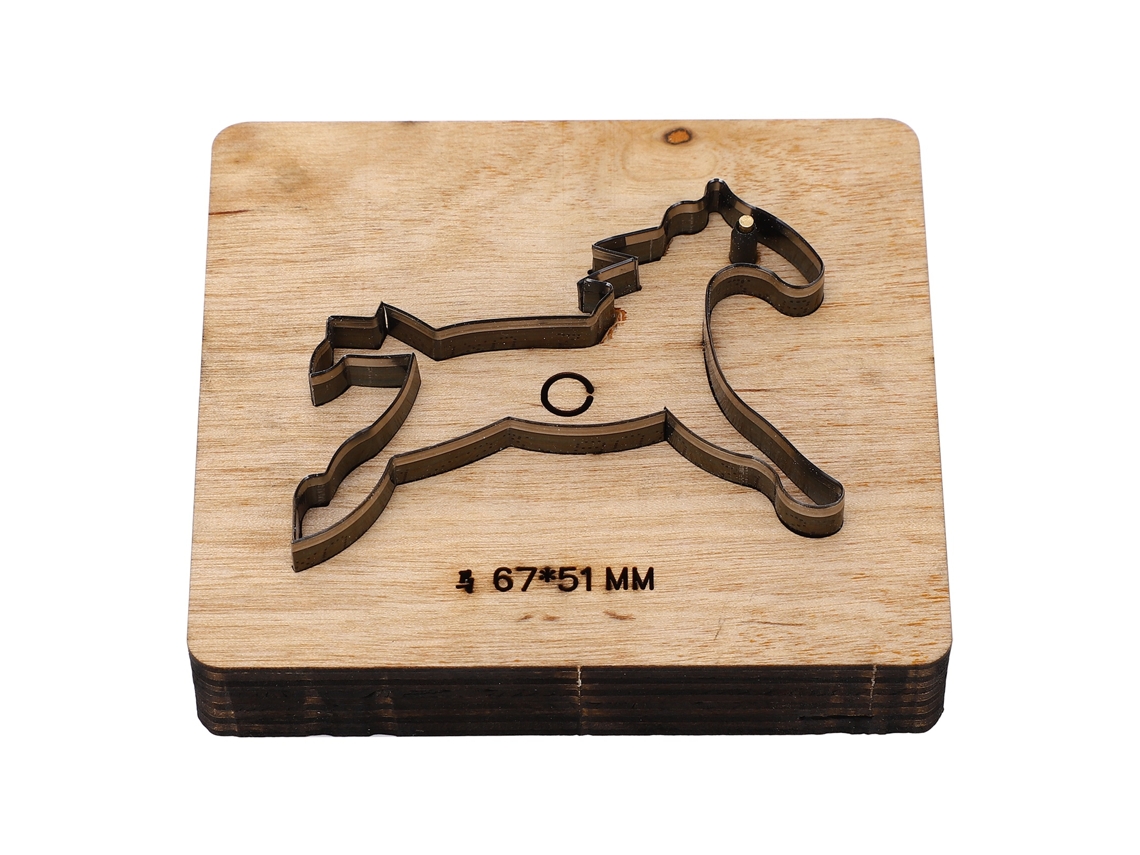 Molde de corte de cuero con forma de caballo de acero aleado, borde limpio y afilado, 67 x 51 mm, para manualidades