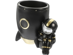 Portalápices Pequeño Con Forma De Astronauta En Resina Negra, Portalápices Decorativo Multifuncional.