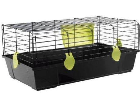 Jaula para Conejos VOLTREGA 526 (Negro y Verde - 100x55x39 cm - Plástico y Metal)