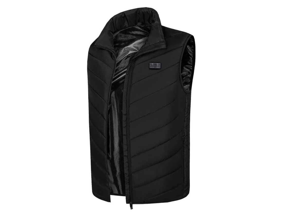Chaleco térmico calefactable Tengoo HV-15 talla 2XL con 15 zonas calefactables, ropa térmica eléctrica con alimentación USB, chaqueta calefactable de invierno para uso en exteriores.