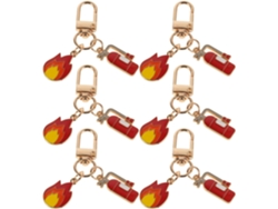 6 Decoración Llaveros De Bombero, Piezas,