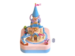 Exquisito juego de bloques de construcción con caja de música de castillo para niños
