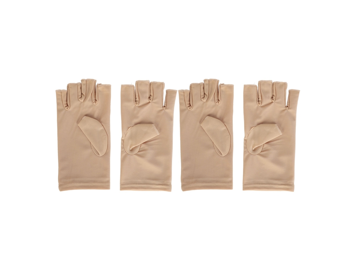 Guantes de manicura sin dedos con protección UV, antienvejecimiento, transpirables, color piel, para uñas.