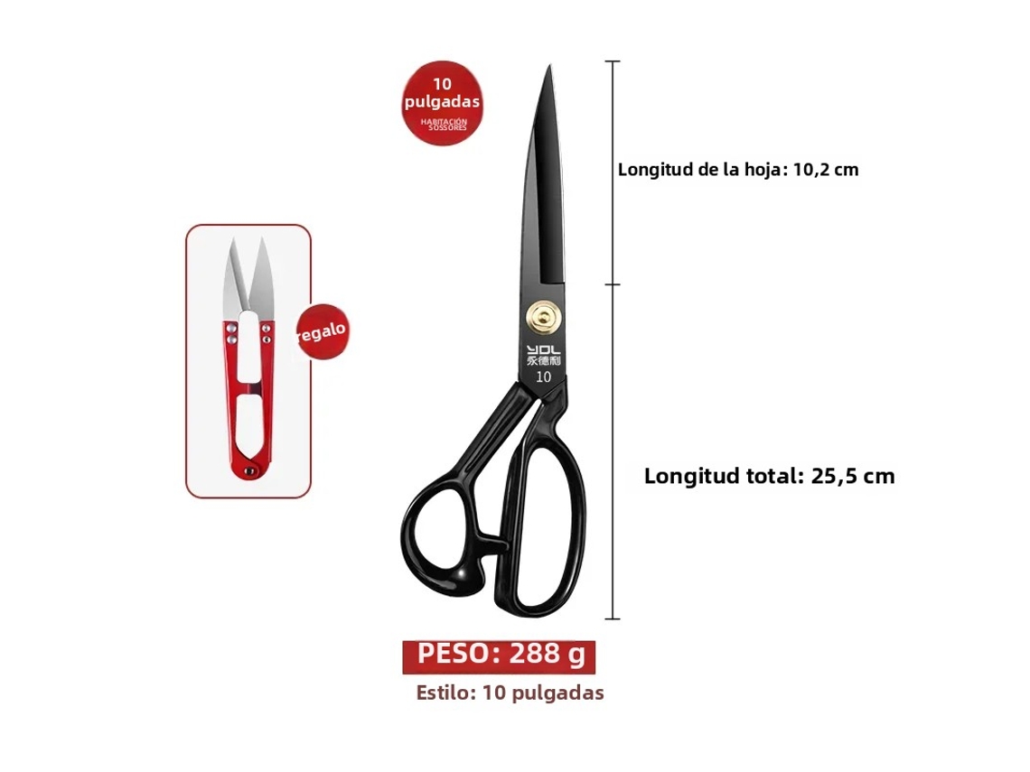 Tijeras De Costura De Acero Inoxidable Para Uso Doméstico (10 Pulgadas), Tijeras Profesionales Para Prendas, Tijeras De Bordado, Herramientas