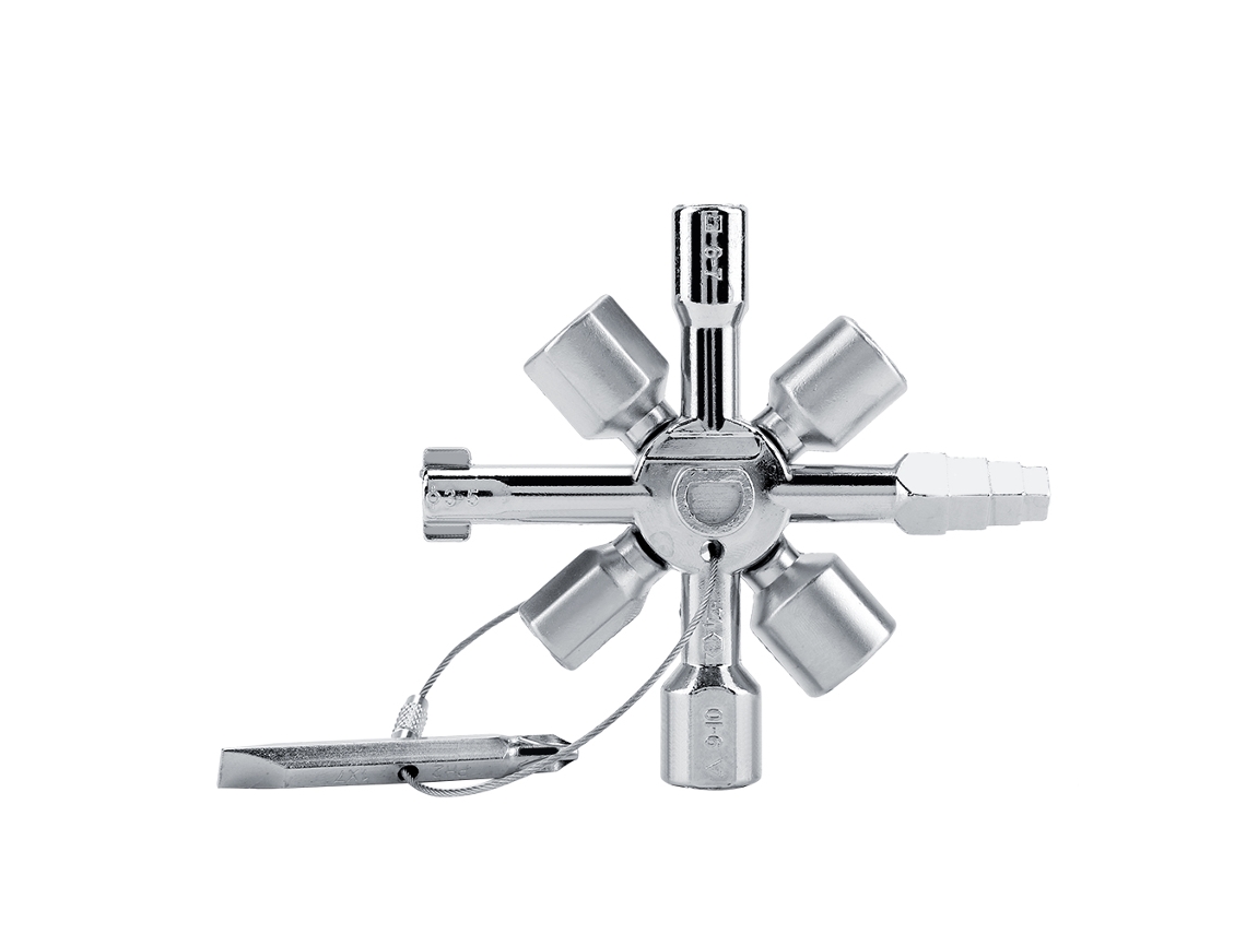 Llave Multifuncional Universal 10 En 1 Con Triángulo, Cruz Y Cuadrado Internos Para Válvulas De Ascensor.