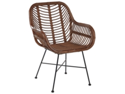 Cadeira confortável em rattan BELIANI Canora de Rattan/vime Castanho 64x51x89