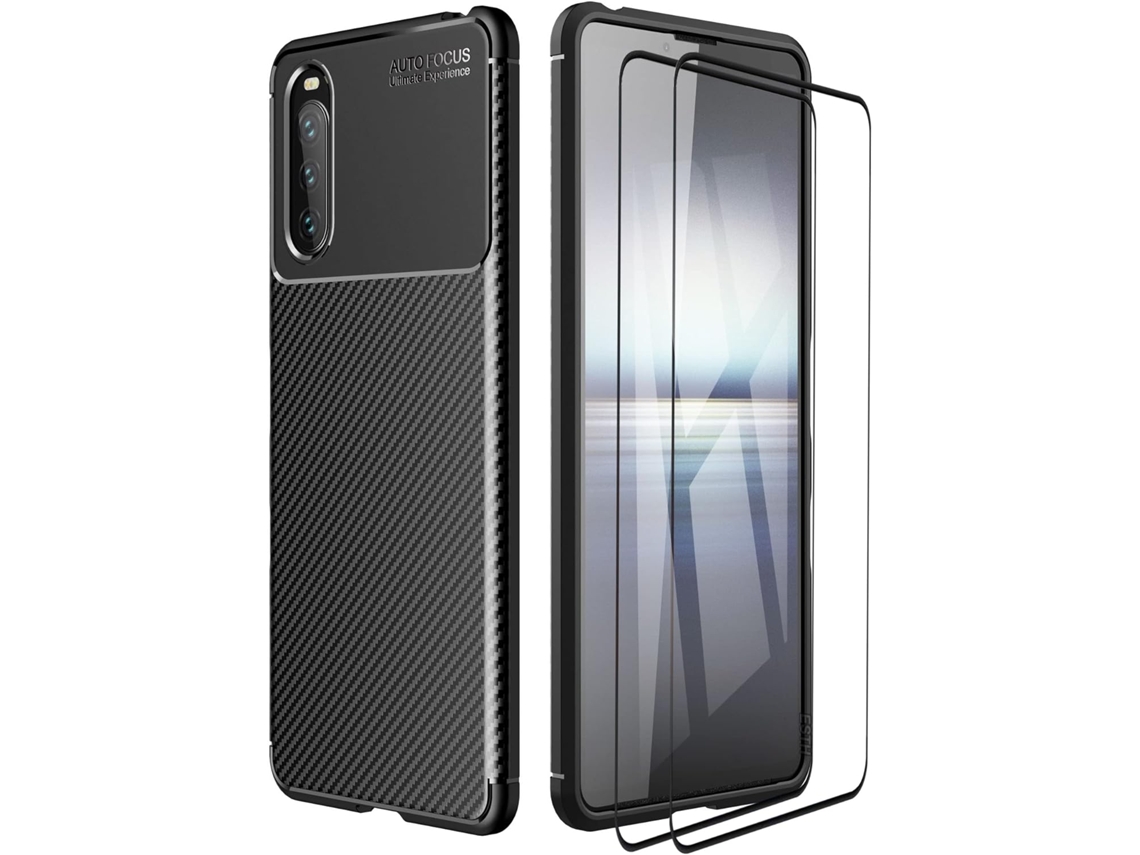 Conjunto de Protectores de Pantalla Iii Protetora Poeira Cantos para Sony Xperia 10 Iii HONGWE. Piel Sintética (2un)